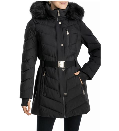 michael kors black cheetah print winter jacket|Michael Kors winter jacket women.